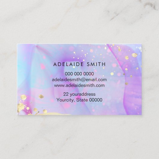 paarse alcoholinkt visitekaartje (Achterkant)