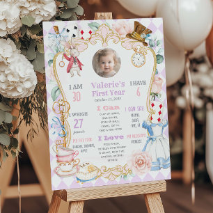 Paarse Alice in ONEderland-1e verjaardagsmijlpaal Poster