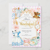Paarse Alice wonderland theefeestje dolle broedste Kaart (Voorkant)