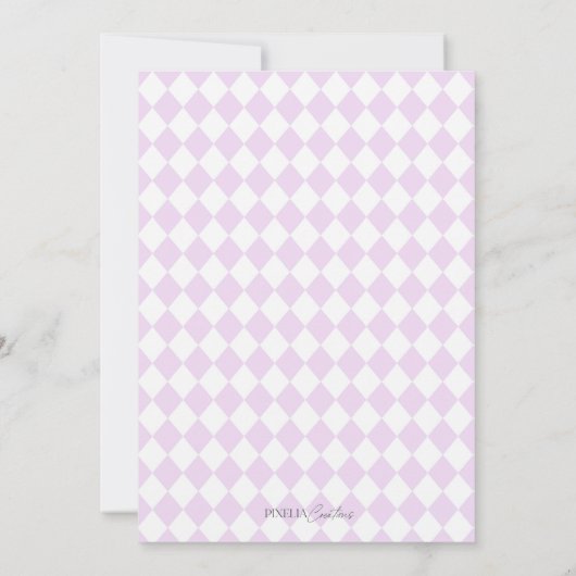 Paarse Alice wonderland theefeestje dolle broedste Kaart (Achterkant)