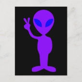 Paarse Alien Briefkaart (Voorkant)