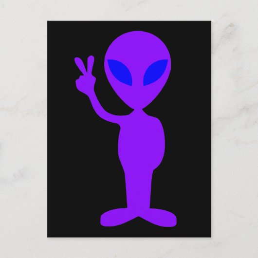 Paarse Alien Briefkaart (Voorkant)