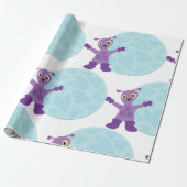 Paarse Alien Cadeaupapier (Uitgerold)