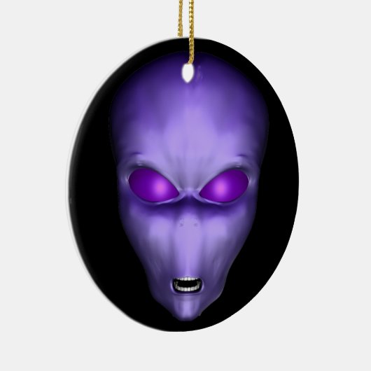 Paarse Alien Keramisch Ornament (Rechts)