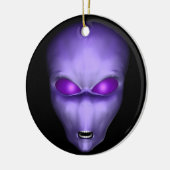 Paarse Alien Keramisch Ornament (Links)