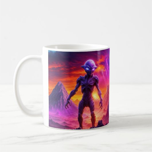 Paarse Alien Koffiemok (Links)