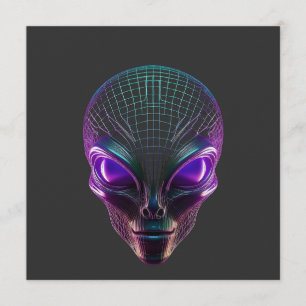 Paarse Alien Met Lichtgevende Ogen Kaart
