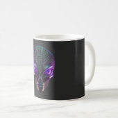 Paarse Alien Met Lichtgevende Ogen Koffiemok (Voorkant rechts)