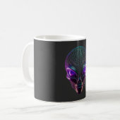 Paarse Alien Met Lichtgevende Ogen Koffiemok (Voorkant links)