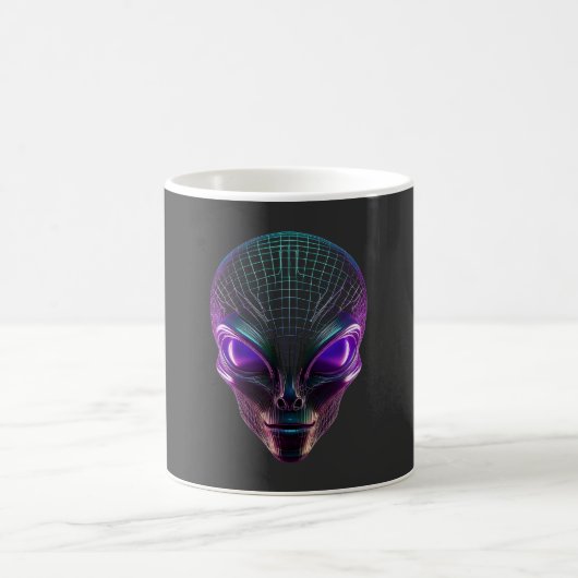 Paarse Alien Met Lichtgevende Ogen Koffiemok (Center)