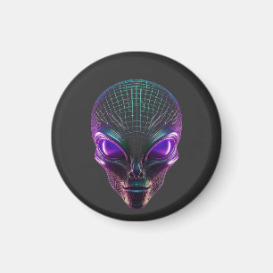 Paarse Alien Met Lichtgevende Ogen Magneet