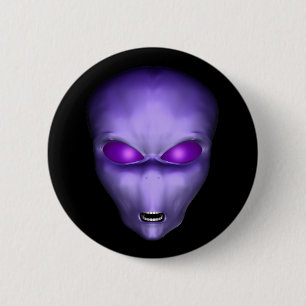 Paarse Alien Ronde Button 5,7 Cm