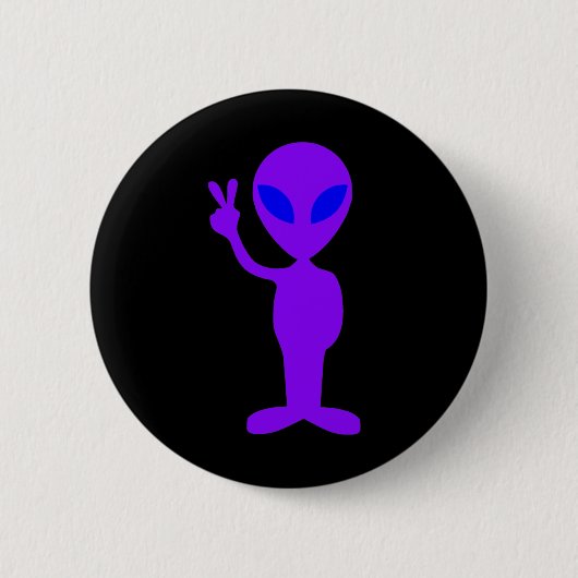 Paarse Alien Ronde Button 5,7 Cm (Voorkant)