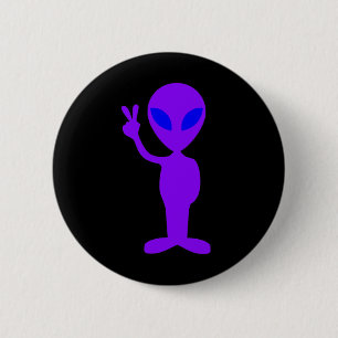 Paarse Alien Ronde Button 5,7 Cm