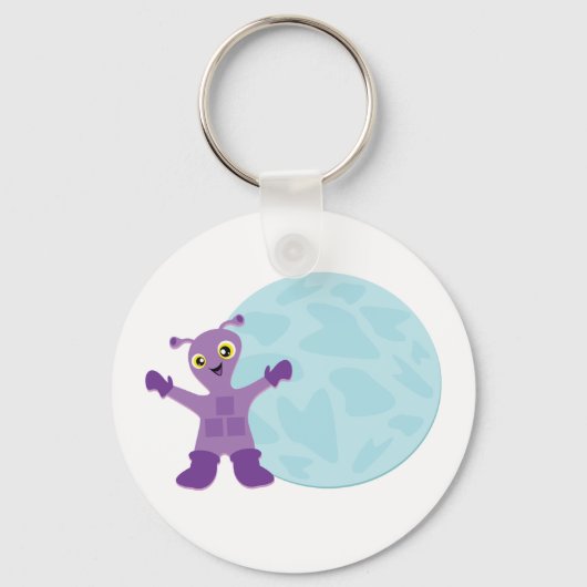 Paarse Alien Sleutelhanger (Voorkant)