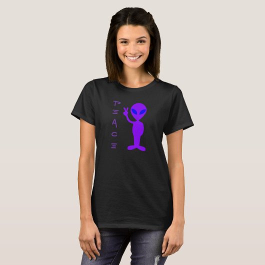 Paarse Alien T-shirt (Voorkant volledig)