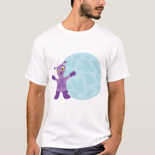 Paarse Alien T-shirt (Voorkant)