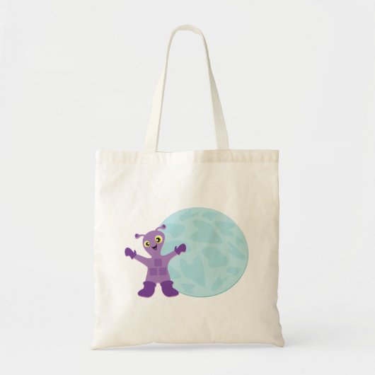 Paarse Alien Tote Bag (Voorkant)