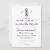 Paarse All-in-One bruiloft Kaart (Voorkant)