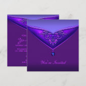 Paarse All Occasion Party Invitation Sjabloon Kaart (Voorkant / Achterkant)