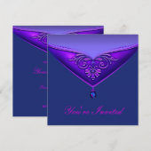 Paarse All Occasion Party Invitation Sjabloon Kaart (Voorkant / Achterkant)