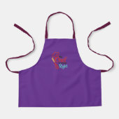 Paarse all-over print apron voor kinderen schort (Voorkant)