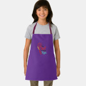Paarse all-over print apron voor kinderen schort (Insitu)