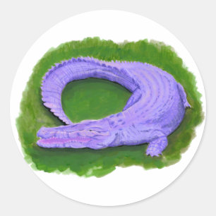 Paarse alligator / krokodil Egyptisch dier Ronde Sticker