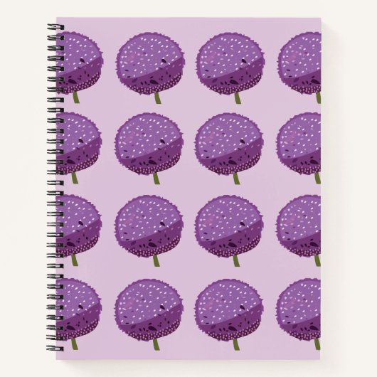 Paarse Allium bloembloem Notitieboek (Voorkant)
