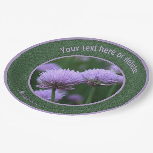 Paarse Allium Bloemenpaar Gepersonaliseerde Partij Papieren Bordje (Gekanteld)