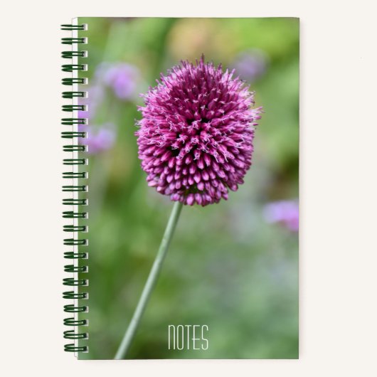 Paarse Allium bloesem bloesem Notitieboek (Voorkant)