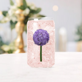 Paarse Allium Bloom Floral Blikvorm Glas