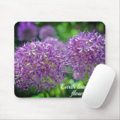 Paarse Allium Flowers Garden Quote Muismat (Met muis)
