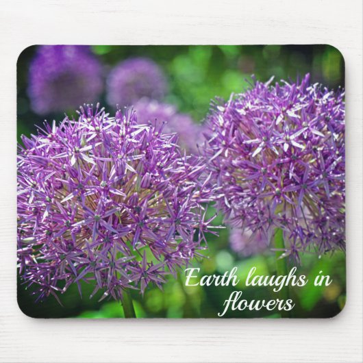 Paarse Allium Flowers Garden Quote Muismat (Voorkant)