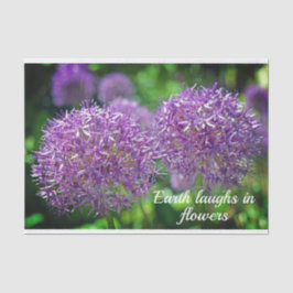 Paarse Allium Flowers Garden Quote Tissuepapier