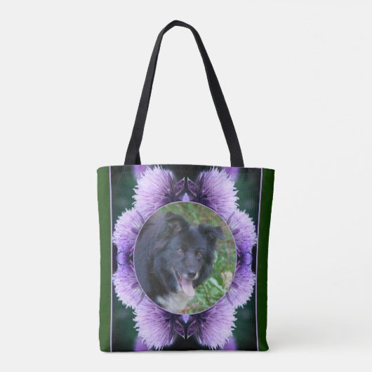 Paarse Allium Flowers Lijst Creëer Uw eigen foto Tote Bag (Achterkant)