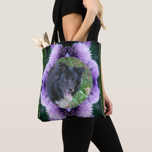 Paarse Allium Flowers Lijst Creëer Uw eigen foto Tote Bag (Dichtbij)