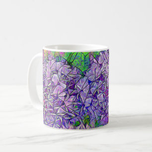 Paarse Allium Mozaïek met Waterverf-effecten Koffiemok