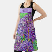 Paarse Allium Mozaïek met Waterverf-effecten Schort (Insitu)
