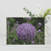 paarse alliumbloem - Vlak Wenskaart Kaart (Staand voorkant)