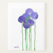 Paarse Alliumbloemen Inspirerend Quote Planner (Achterkant)