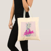 Paarse Aloha Pineappel Canvas tas (Voorkant (product))