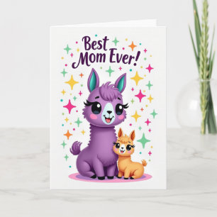 Paarse Alpaca Beste Moeder Ooit Kaart