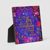  Paarse Als je wilt vliegen Inspirivity Fotoplaat (Voorkant)