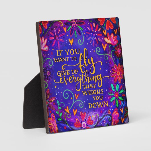 Paarse Als je wilt vliegen Inspirivity Fotoplaat (Voorkant)