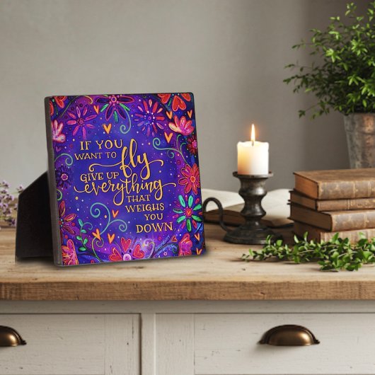  Paarse Als je wilt vliegen Inspirivity Fotoplaat