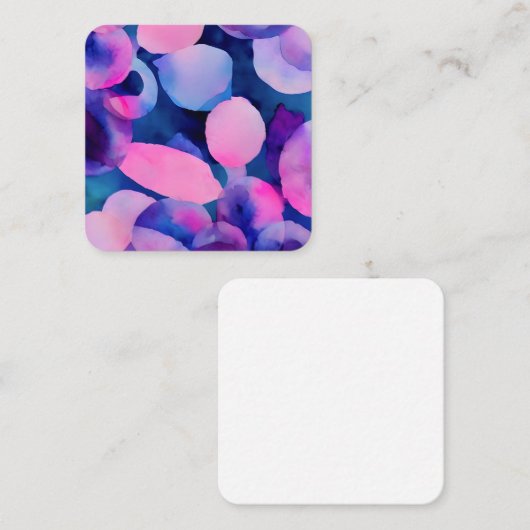 Paarse alsjeblieft: Abstract violet, blauw en roze Vierkante Visitekaartje (Voorkant / Achterkant)