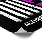 Paarse Alzheimer Awareness Amerikaanse vlag M Poster (Hoek)