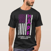 Paarse Alzheimer Awareness Amerikaanse vlag M T-shirt (Voorkant)