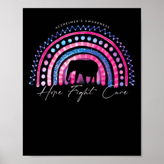 Paarse Alzheimer Einde Bewustzijn Rainbow Elephan Poster (Voorkant)